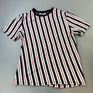 Women's ZARA Striped Short Sleeve Tee L White Black Red